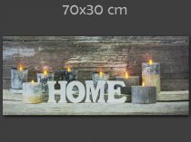 8 LEDes világító falikép Home 70x30cm