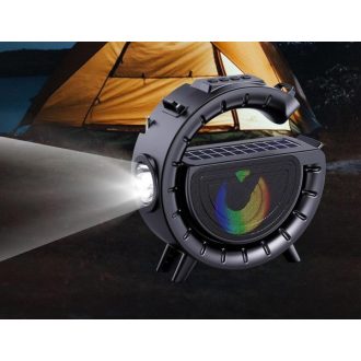   Innovatív hordozható napelemes vezeték nélküli Bluetooth hangszóró lámpával és praktikus vállra akasztható pánttal DV-800