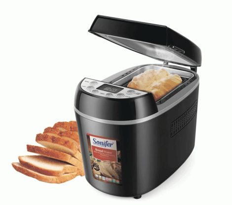 Sonifer kenyérsütő készülék 12 programmal, melegen tartó funkcióval, 870W, fekete