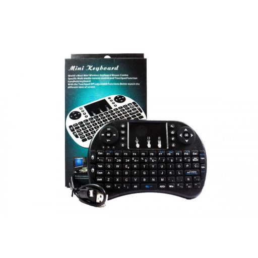 Mini vezeték nélküli billentyűzet touchpad kompatibilis PC, Android, Linux