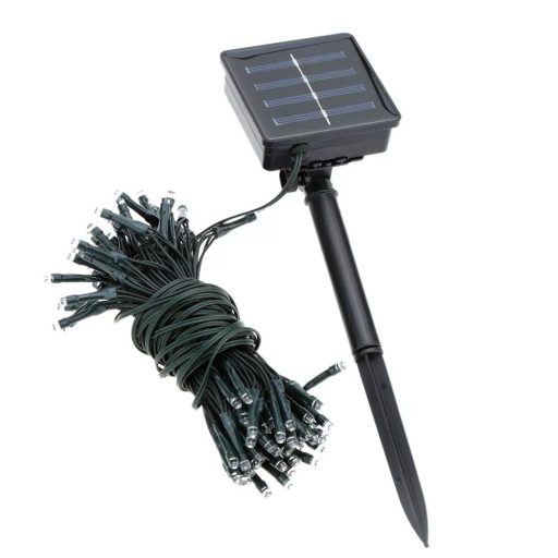 100 LED-es napelemes kerti fényfüzér 9m