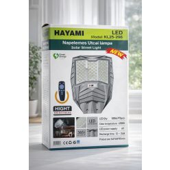   Napelemes Led utcai lámpa 6500K-Hayamai KL25-296 nagy fényerejű kültéri világítás távírányítóval