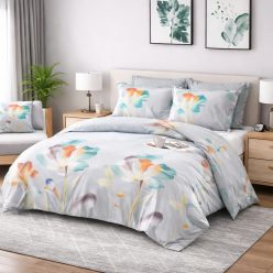   7 részes modern virágmintás ágyneműhuzat-elegáns stílusban