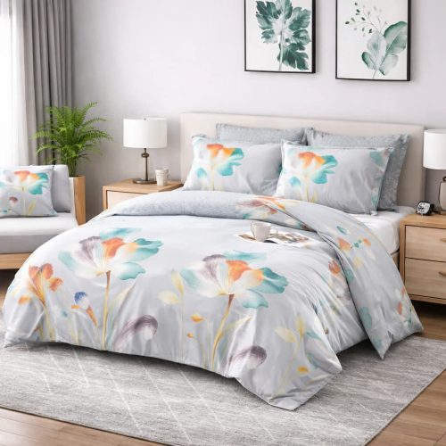 7 részes modern virágmintás ágyneműhuzat-elegáns stílusban