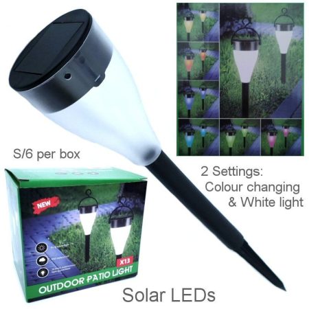 Leszúrható napelemes kerti lámpa szett 6 db/csomag