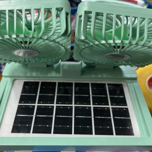 Hordozható Dupla Napelemes Ventilátor Asztalra és Autóba