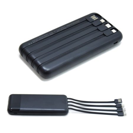  4 az 1-ben PowerBank - USB, Micro USB, Type-C, Lightning kábelekkel / 4500 mAh