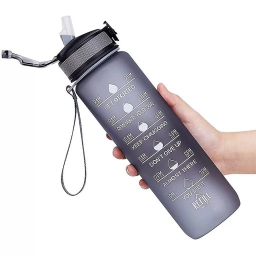 Színátmenetes motivációs kulacs idézetekkel és időskálával (1000 ml)