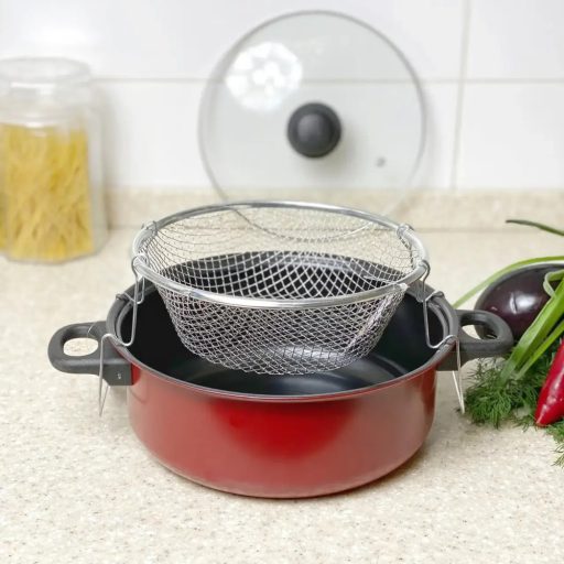 BOHMANN tapadásmentes bevonatú Olajsütő edény fedővel es szűrővel 24cm