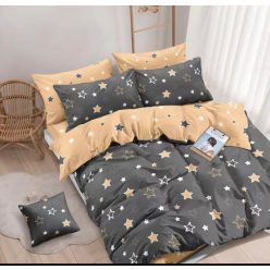   7 részes Szürke/Krém csillagos Ágyneműhuzat-Gombos kivitel