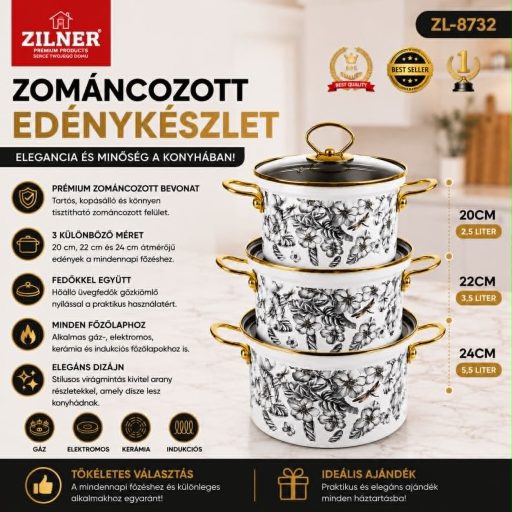 Luxus Zománcozott Fazékkészlet ZL-8731
