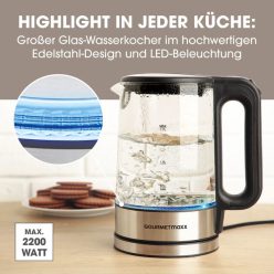 GOURMETMAXX Üveg vízforraló 1,7L 2200W DS12053-L