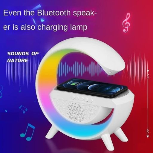 Bluetooth hangszóró 3 az 1-ben. BT-2301. -Vezeték nélküli töltő hangszóró Bluetooth hangszóró + vezeték nélküli töltő + RGB világítós
