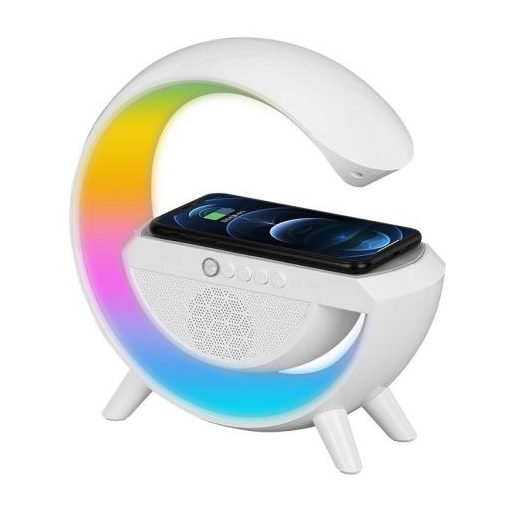 Bluetooth hangszóró 3 az 1-ben. BT-2301. -Vezeték nélküli töltő hangszóró Bluetooth hangszóró + vezeték nélküli töltő + RGB világítós