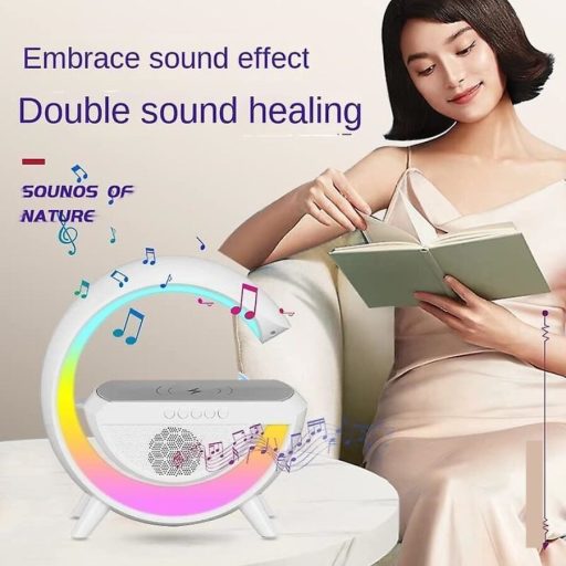 Bluetooth hangszóró 3 az 1-ben. BT-2301. -Vezeték nélküli töltő hangszóró Bluetooth hangszóró + vezeték nélküli töltő + RGB világítós