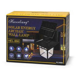   Napelemes falilámpa HEL-866 – kültéri LED kerti lámpa, mozgásérzékelő, időjárásálló