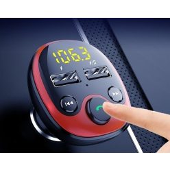   BLUETOOTH FM Transmitter, USB ÉS MICROSD KÁRTYA FOGLALATTAL, kihangosító funkcióval