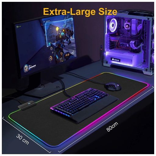 Gamer egérpad RGB LED világítással
