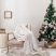 Karácsonyi nyomott mintás ágytakaró- krém - több méretben