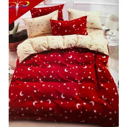   Piros és krémcsillag mintás 7-részes ágyneműhuzat/ Iris