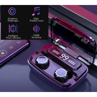 Bluetooth fülhallgató tokba épített töltővel  5V