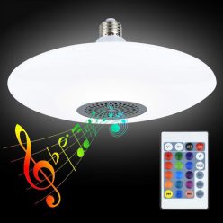   E27 RGB Bluetooth UFO lámpa hangszóróval + távirányítóval – 48W