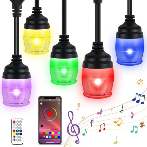 Bluetooth kültéri okos LED égősor színes 9m