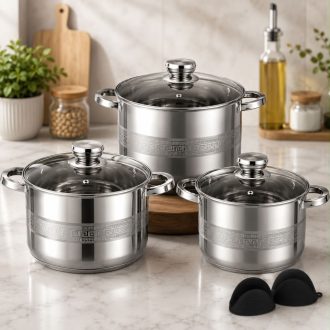   MASTERPAN MP-5134 Rozsdamentes Edénykészlet – 6 Részes Prémium Fazékszett