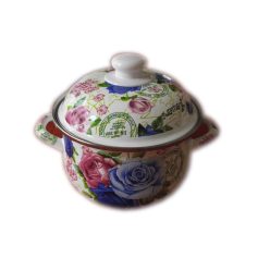 Virágmintás zománcozott edénykészlet