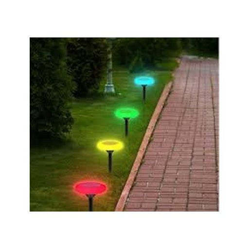 RGB LED-es napenergiával működő leszúrható kerti lámpa 2 db/csomag