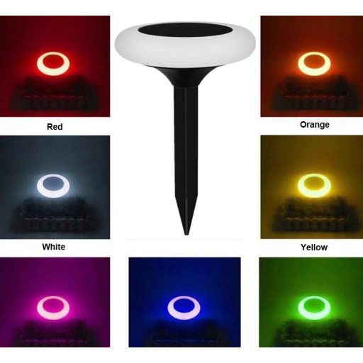 RGB LED-es napenergiával működő leszúrható kerti lámpa 2 db/csomag