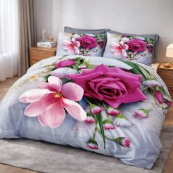   7 részes rózsás virágmintás ágyneműhuzat-romantikus stílus