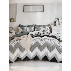 7 részes ágynemű garnitúra / Szürke csíkos szett