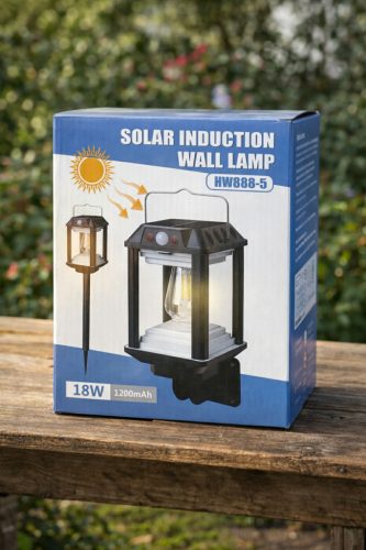 Napelemes led falilámpa mozgásérzékelővel 