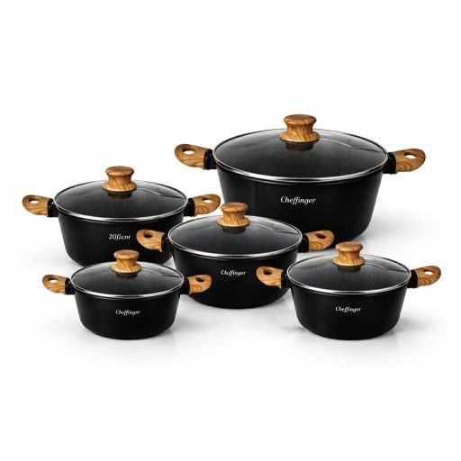Cheffinger 10 részes edénykészlet/ fekete