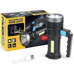   USB újratölthető led kézi zseblámpa 3w + 10 + Cob 3000 lumen