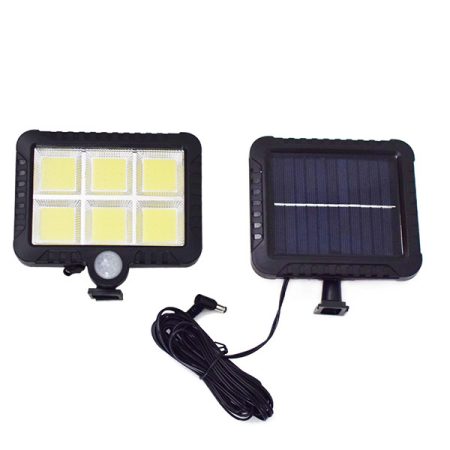 Kültéri COB LED napelemes fali lámpa, mozgásérzékelővel 