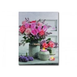 2 LEDes világító falikép rózsacsokor 30x40cm