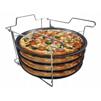   Pizza tálcák, 4 formából álló készlet négyszintes állvánnyal Zilner ZL 2134 kerek tepsi 32 cm