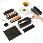   Sushi készítő készlet, 2 spatula és 8 különböző forma, műanyag, fekete