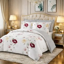 7 részes elegáns virágmintás ágyneműhuzat