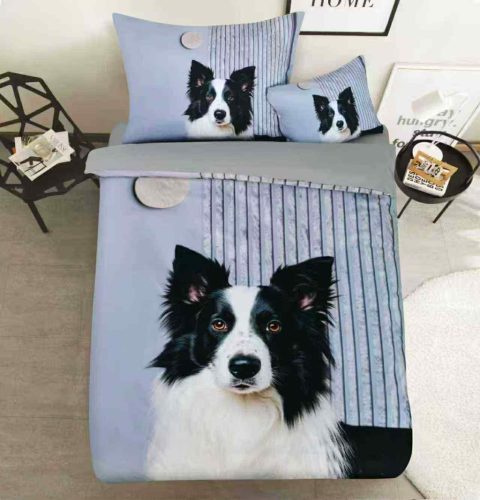 BORDER COLLIE 3D ÁGYNEMŰHUZAT GARNITÚRA 3 RÉSZES