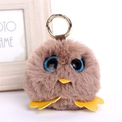 Pom pom szőrme táskadísz, kulcstartó