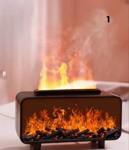 Vintage Tűzhatású Aroma Diffúzor/párásító Fekete