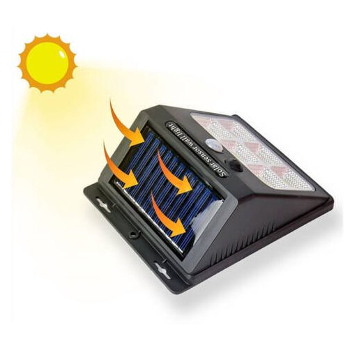 Napelemes fali kültéri LED lámpa mozgásérzékelős 6 COB YX-601COB-6