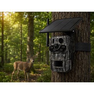   4G LTE AI Vadkamera Napelemes Töltéssel – Távoli Elérésű Trail Camera Kültéri Megfigyeléshez