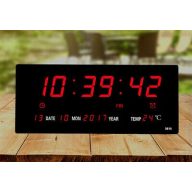   Nagy LED kijelzős digitális óra / idő, dátum és hőmérséklet kijelzés