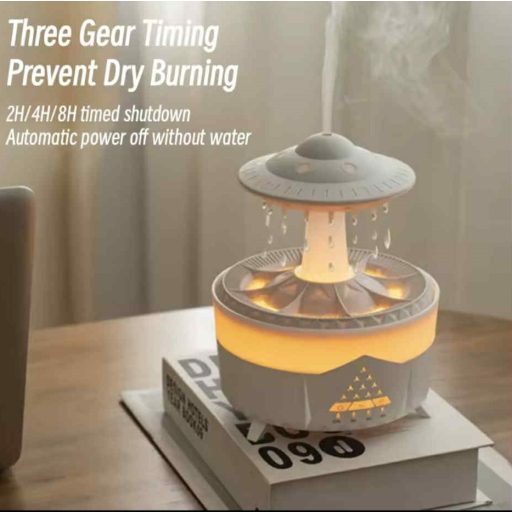 Aromaterápiás párásító és diffúzor LED lámpával - UFO Raindrop