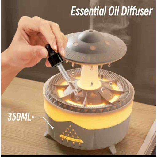 Aromaterápiás párásító és diffúzor LED lámpával - UFO Raindrop