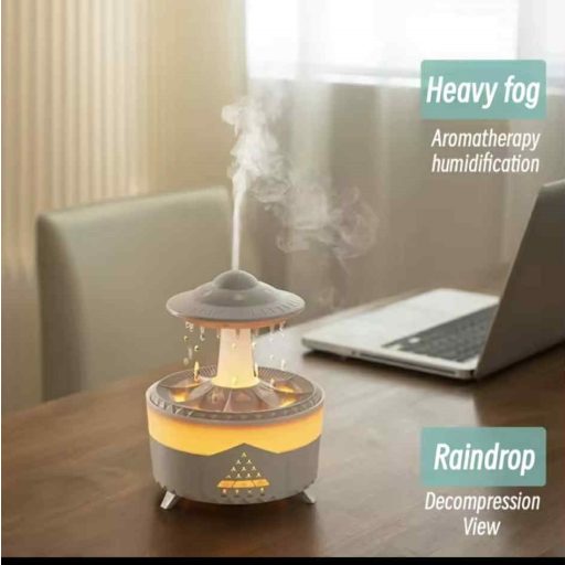 Aromaterápiás párásító és diffúzor LED lámpával - UFO Raindrop